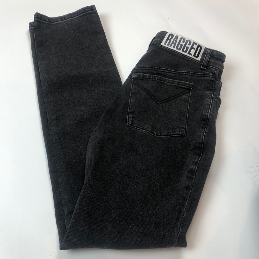 Charcoal gray Ragged Priest mom jeans